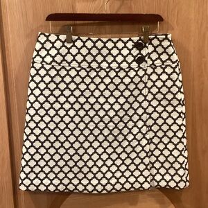 Talbots Black and White Geometric Mini Skirt